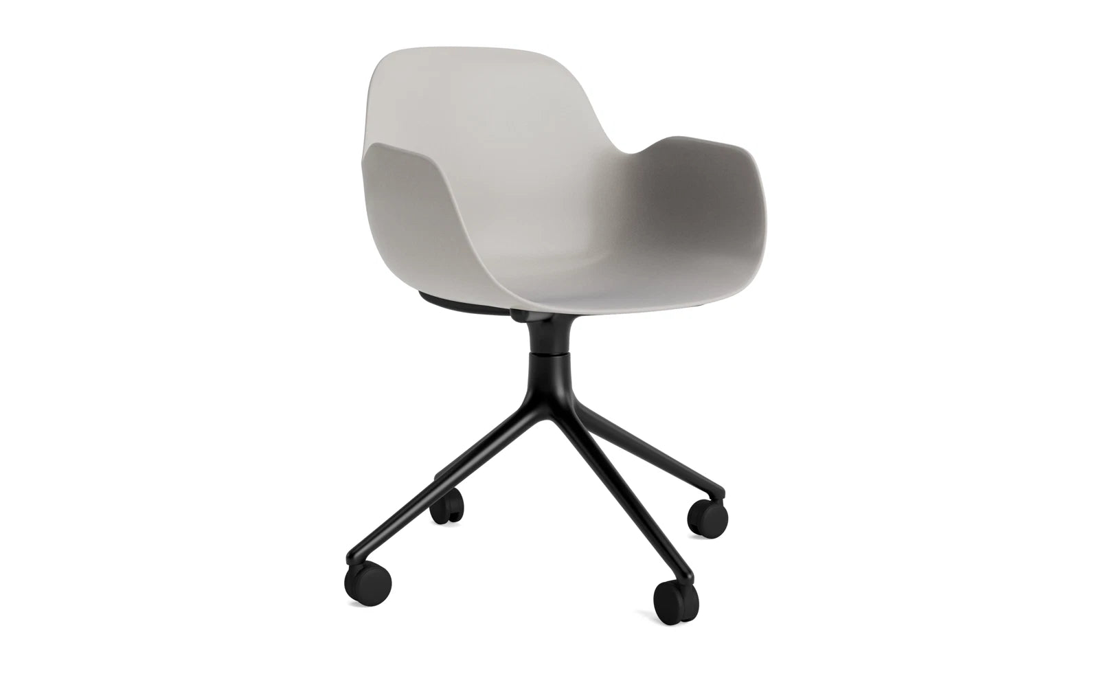 Form Drehsessel 4W schwarzes Aluminium/Warmes grau in präsentiert im Onlineshop von KAQTU Design AG. Sessel ist von Normann Copenhagen