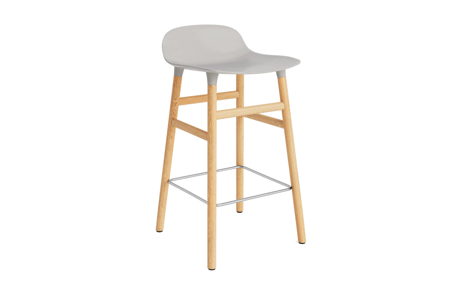 Form Barstuhl 65 cm warmes grau/Eiche in präsentiert im Onlineshop von KAQTU Design AG. Barstuhl ist von Normann Copenhagen