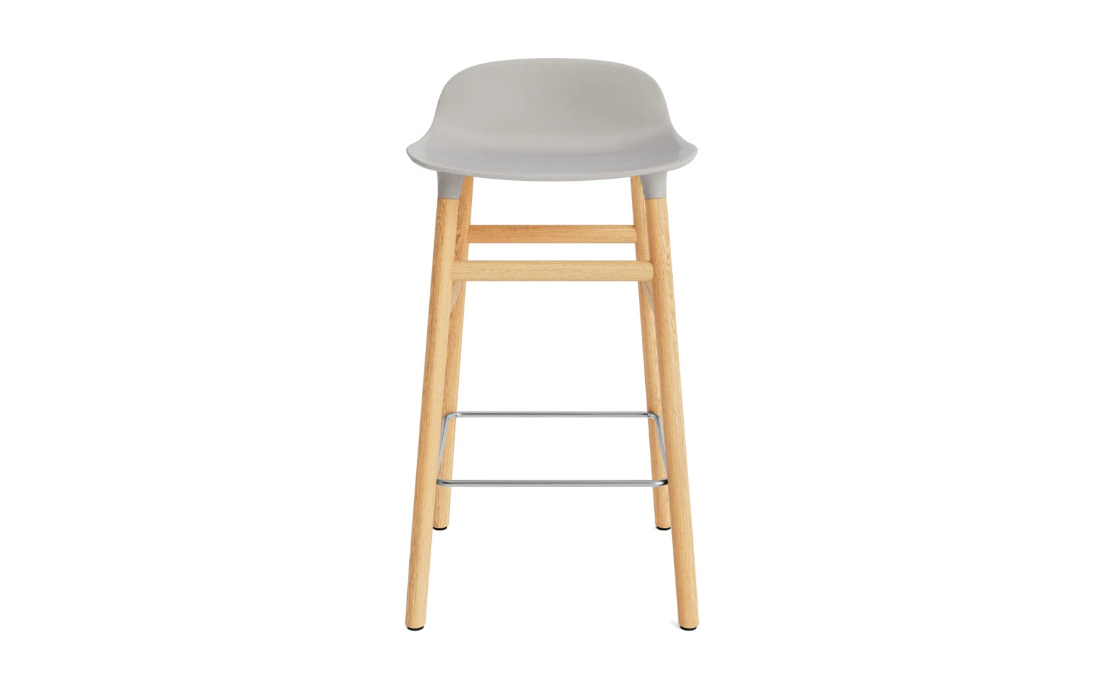 Erleben Sie den Form Barstuhl 65 cm in warmem Grau/Eiche von Normann Copenhagen – ein harmonisches Design, das Stil und Komfort perfekt kombiniert.