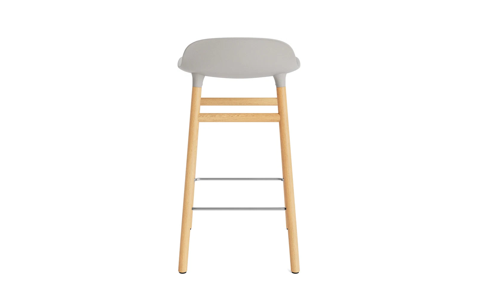 Erleben Sie den Form Barstuhl 65 cm in warmem Grau/Eiche von Normann Copenhagen – ein harmonisches Design, das Stil und Komfort perfekt kombiniert.