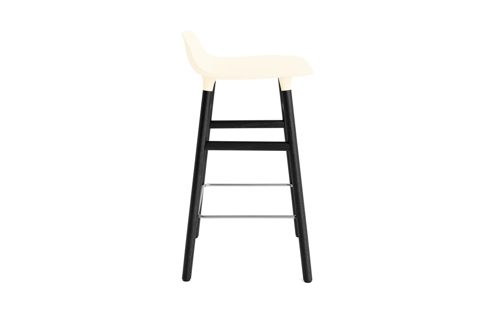 Entdecken Sie den Form Barstuhl 65 cm in creme/schwarz von Normann Copenhagen – stilvolles dänisches Design, ideal für moderne Wohnräume.