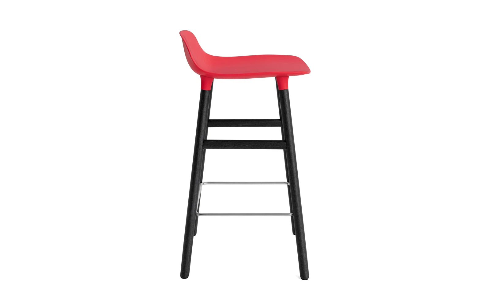 Entdecken Sie den Form Barstuhl 65 cm in lebhaftem Rot und stilvollem Schwarz von Normann Copenhagen – ein modernes Designhighlight für Ihr Zuhause!