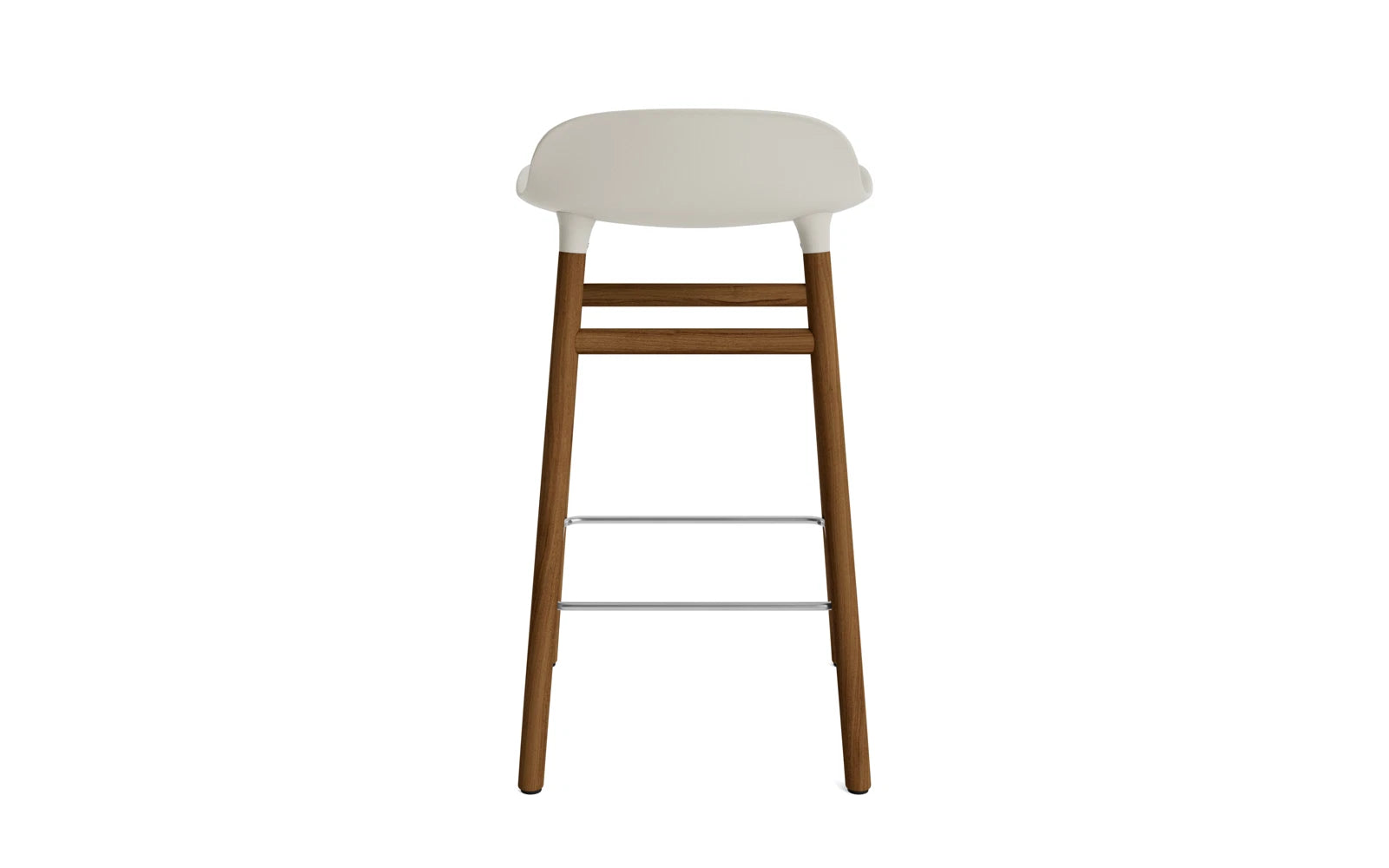 Erleben Sie den Form Barstuhl 65 cm in Hellgrau/Walnuss von Normann Copenhagen – ein elegantes Designhighlight für Ihre Küche oder Bar.