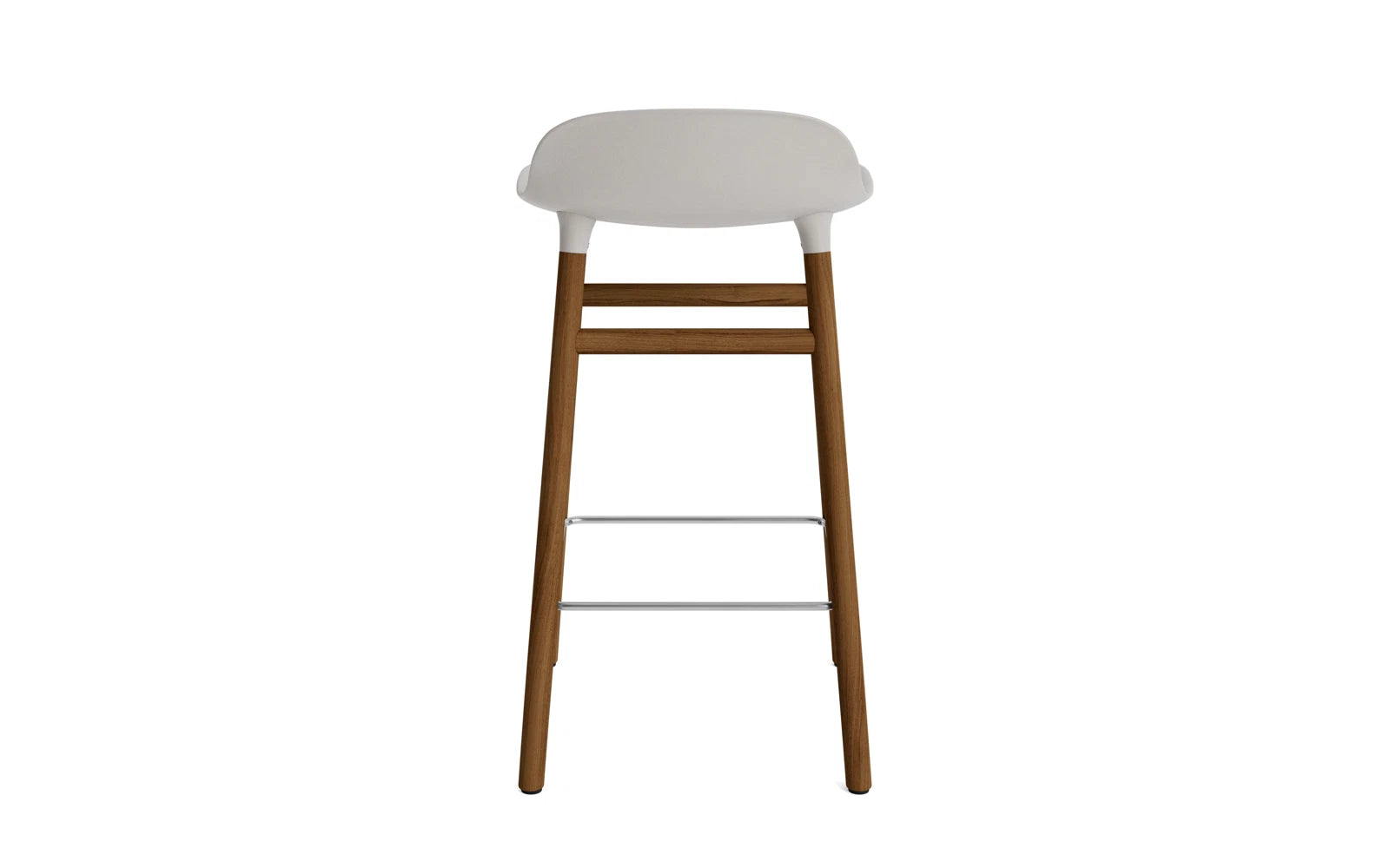 Erleben Sie den Form Barstuhl 65 cm in Warmem Grau/Walnuss von Normann Copenhagen – stilvolles dänisches Design für höchsten Sitzkomfort.