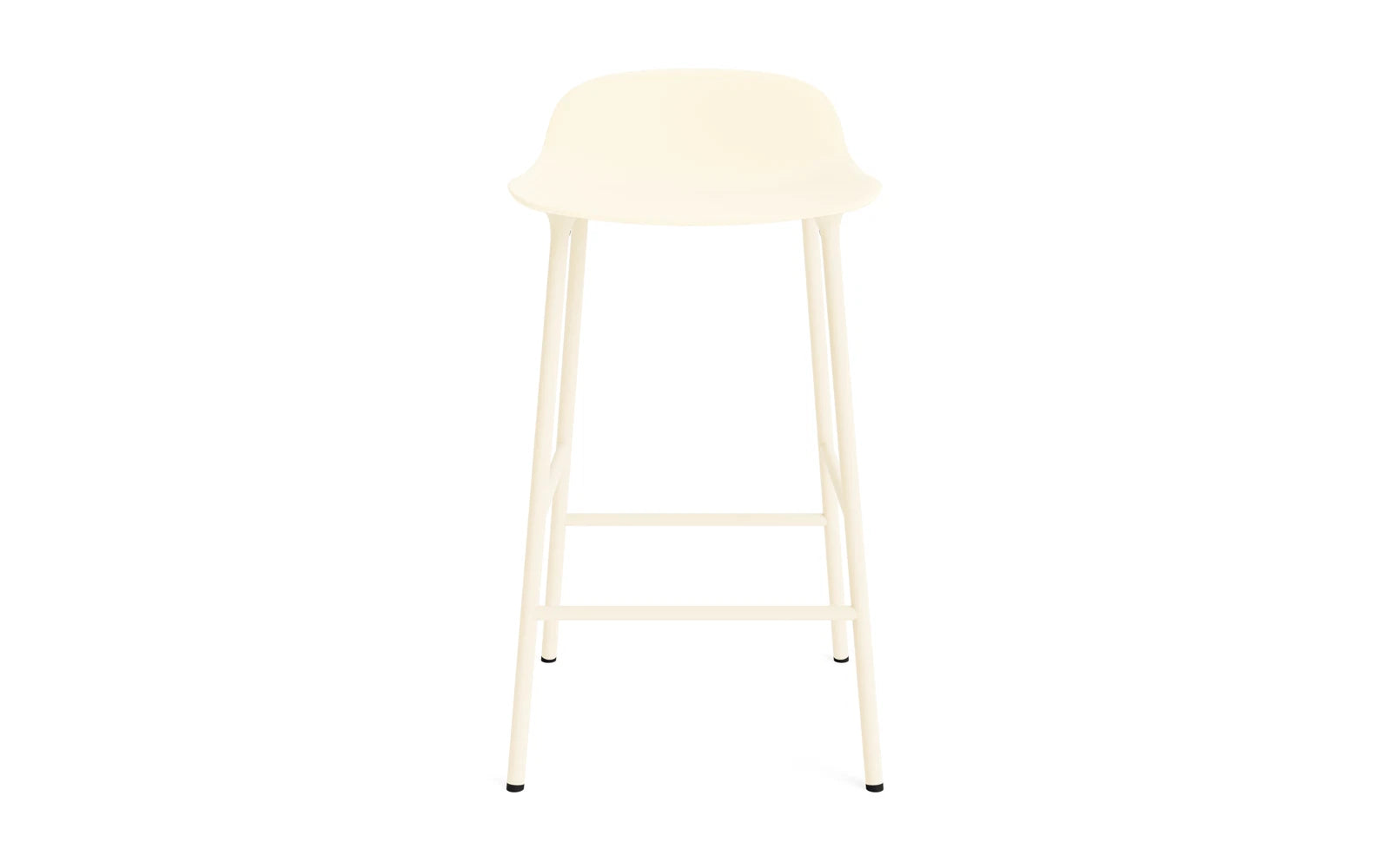 Erleben Sie den Form Barstuhl 65 cm in Creme/Stahl von Normann Copenhagen – ein harmonisches Design, das Stil und Funktionalität vereint.