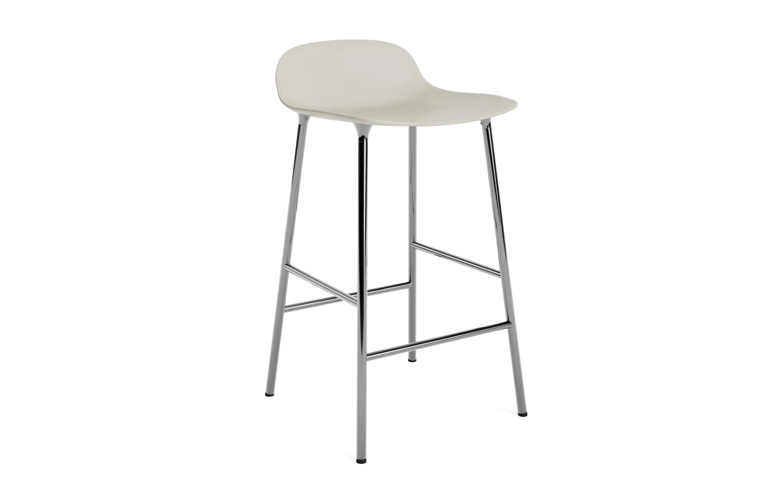 Form Barstuhl 65 cm Hellgrau/Chrom in präsentiert im Onlineshop von KAQTU Design AG. Barstuhl ist von Normann Copenhagen