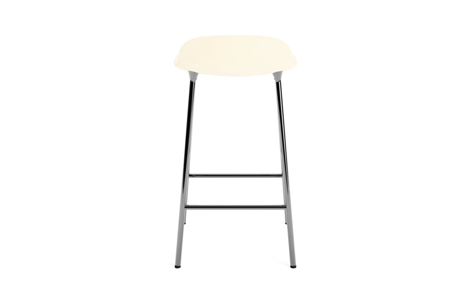 Erleben Sie den Form Barstuhl 65 cm in Creme/Chrom von Normann Copenhagen – ein elegantes, funktionales Designhighlight für Ihr Zuhause.