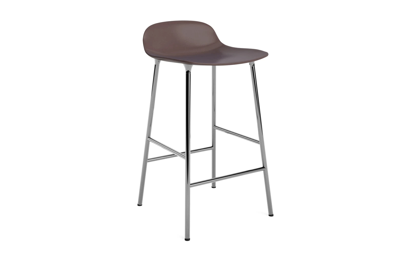 Form Barstuhl 65 cm Braun/Chrom in  präsentiert im Onlineshop von KAQTU Design AG. Barstuhl ist von Normann Copenhagen