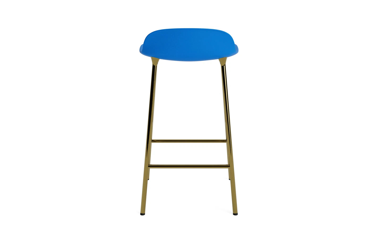 Erleben Sie den Form Barstuhl 65 cm in leuchtendem Messing Blau von Normann Copenhagen – ein modernes Designhighlight, das Stil und Funktionalität perfekt kombiniert.