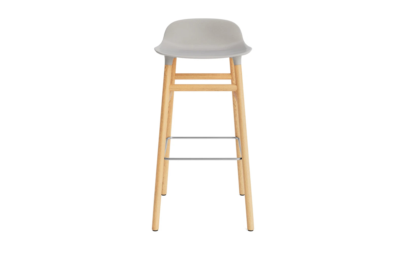 Erleben Sie den Form Barstuhl 75 cm in Warmem Grau/Eiche von Normann Copenhagen – ein harmonisches Design, das Stil und Komfort perfekt kombiniert.