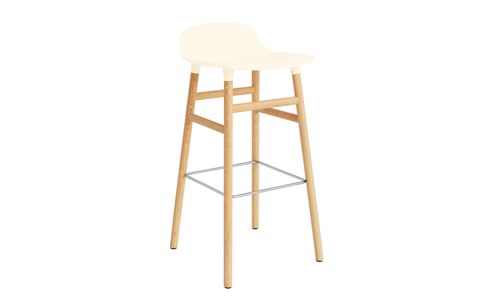 Form Barstuhl 75 cm creme/Eiche in präsentiert im Onlineshop von KAQTU Design AG. Barstuhl ist von Normann Copenhagen