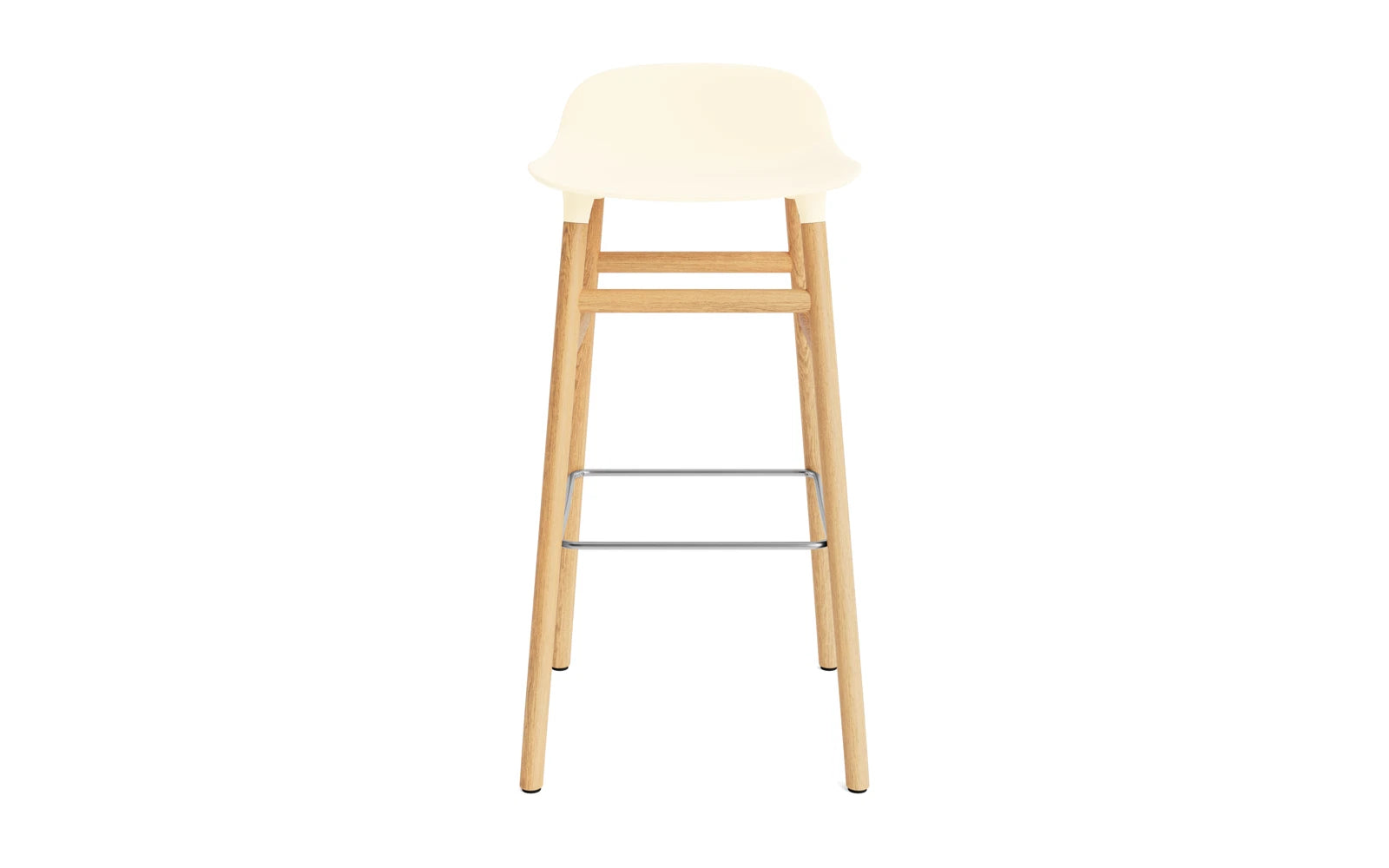 Erleben Sie den Form Barstuhl 75 cm in Creme/Eiche von Normann Copenhagen – ein harmonisches Zusammenspiel aus modernem Design und hochwertiger Verarbeitung.