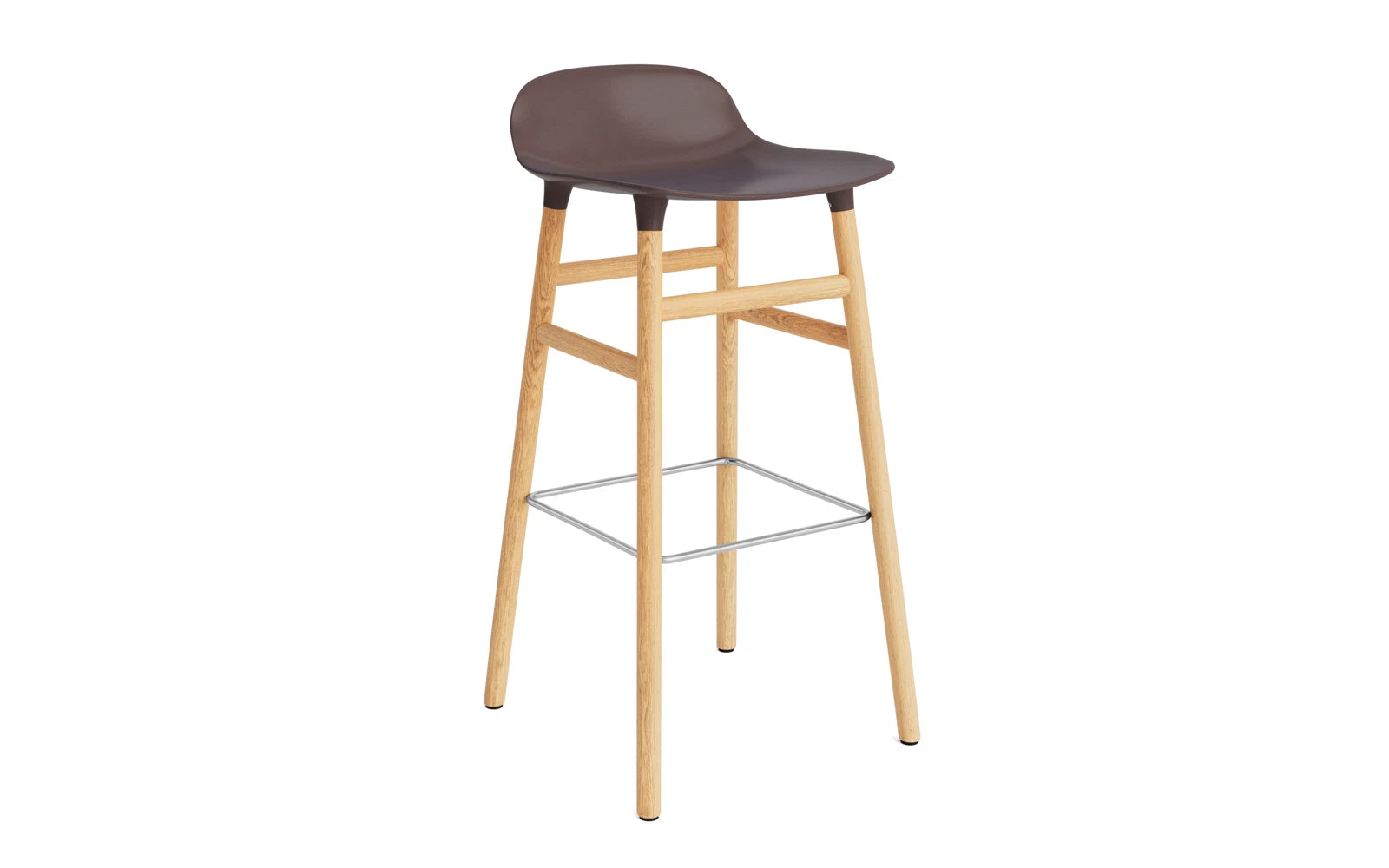 Form Barstuhl 75 cm braun/Eiche in präsentiert im Onlineshop von KAQTU Design AG. Barstuhl ist von Normann Copenhagen