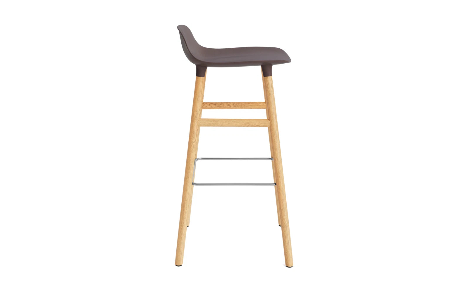 Entdecken Sie den Form Barstuhl 75 cm in braun/Eiche von Normann Copenhagen – ein elegantes Möbelstück, das Komfort und modernes Design vereint.