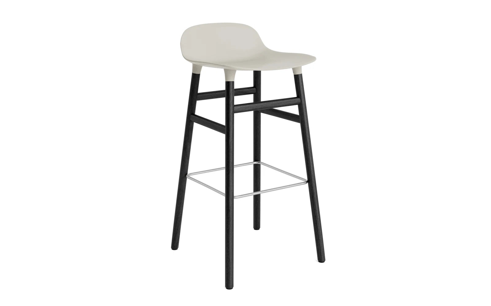 Form Barstuhl 75 cm hellgrau/schwarz in präsentiert im Onlineshop von KAQTU Design AG. Barstuhl ist von Normann Copenhagen