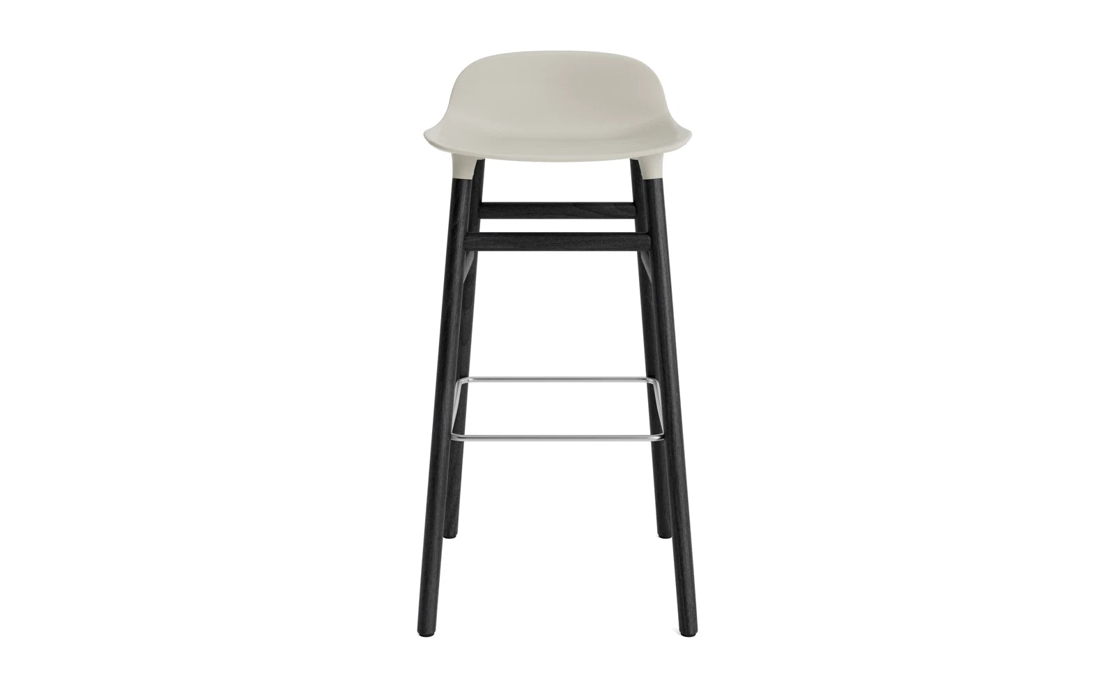 Erleben Sie den stilvollen Form Barstuhl von Normann Copenhagen in hellgrau/schwarz. Perfekt für hohe Tische, bietet er modernes Design und hohen Sitzkomfort.