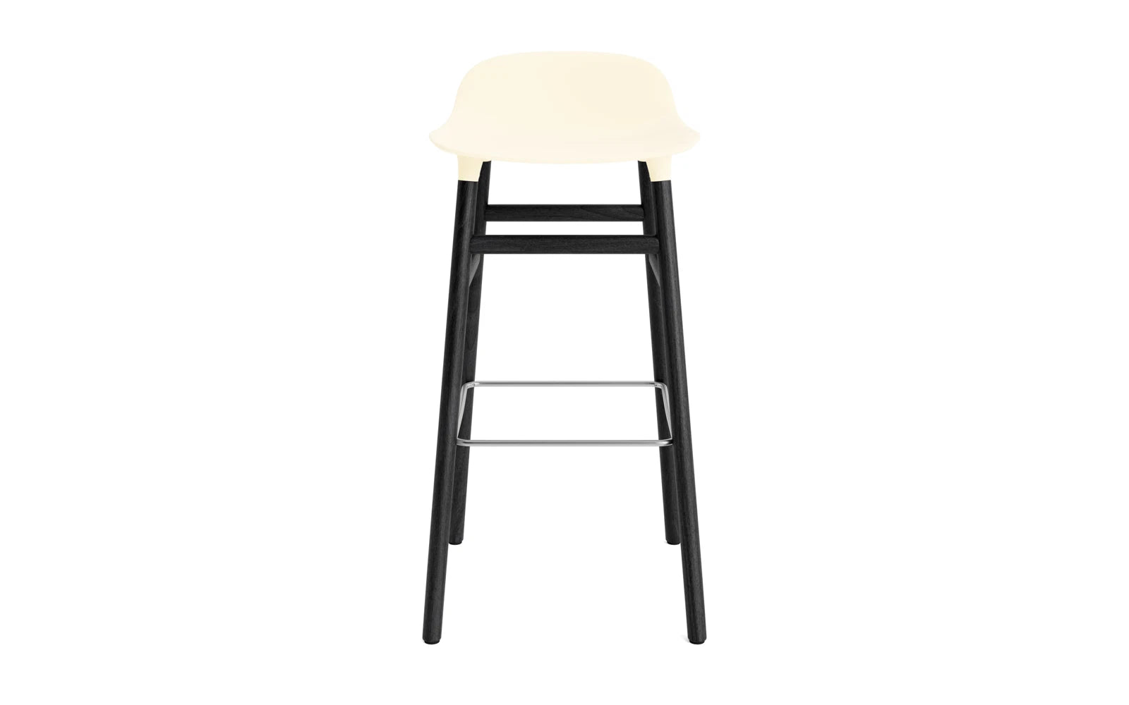 Erleben Sie den Form Barstuhl 75 cm in creme/schwarz von Normann Copenhagen – ein harmonisches Design, das Stil und Funktionalität perfekt kombiniert.