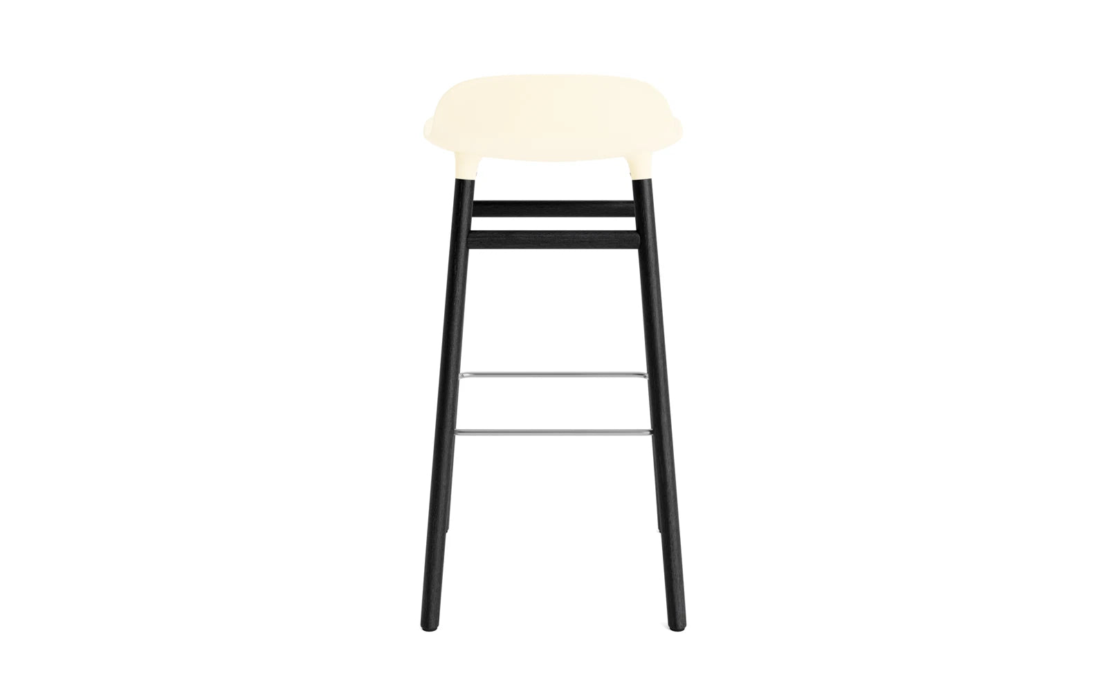 Erleben Sie den Form Barstuhl 75 cm in creme/schwarz von Normann Copenhagen – ein harmonisches Design, das Stil und Funktionalität perfekt kombiniert.
