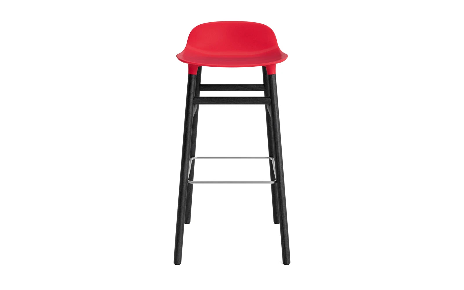 Erleben Sie den Form Barstuhl 75 cm in strahlendem Rot/Schwarz von Normann Copenhagen – die perfekte Kombination aus modernem Stil und Funktionalität!