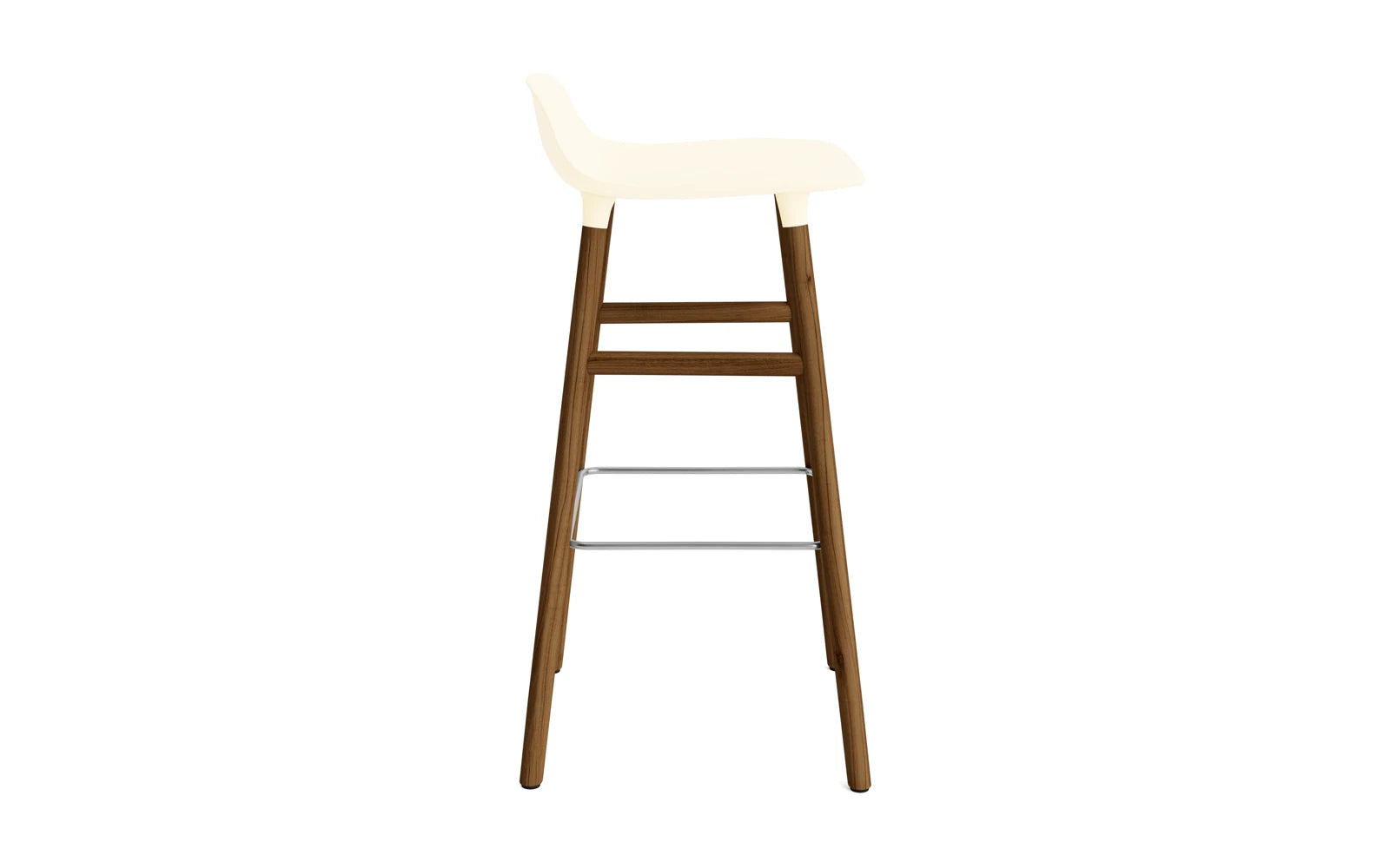 Entdecken Sie den Form Barstuhl 75 cm in Creme/Walnuss von Normann Copenhagen – ein elegantes Designhighlight für jeden Raum, das Komfort und Stil vereint.