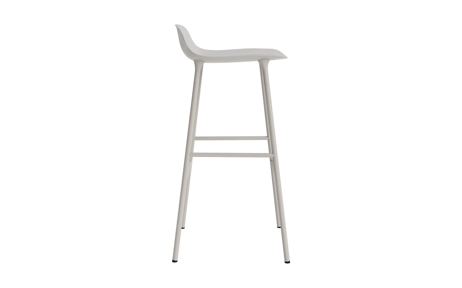Entdecken Sie den Form Barstuhl 75 cm in stilvollem Warmen Grau und stabilem Stahl von Normann Copenhagen – ideal für moderne Wohnräume.