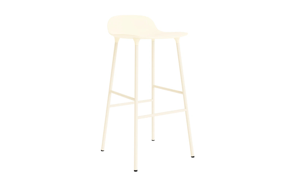 Form Barstuhl 75 cm creme/Stahl in Creme präsentiert im Onlineshop von KAQTU Design AG. Barstuhl ist von Normann Copenhagen