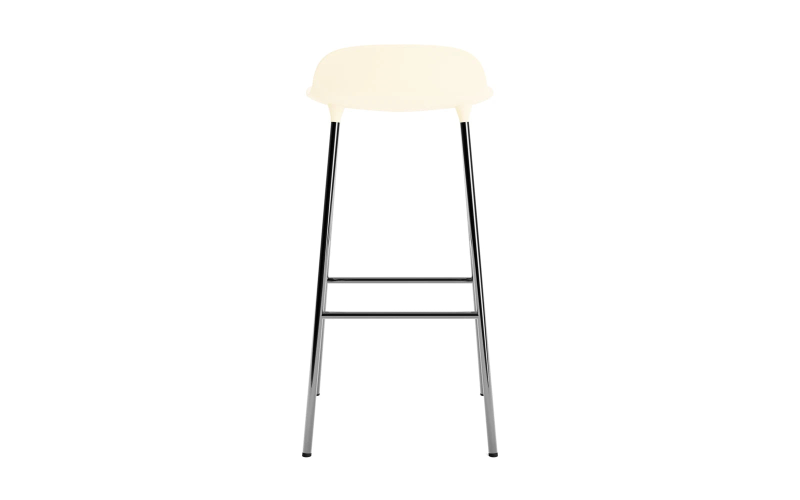 Erleben Sie den Form Barstuhl 75 cm in Creme/Chrom von Normann Copenhagen – ein stilvolles Highlight, das Funktionalität und zeitgemäßes Design perfekt kombiniert.