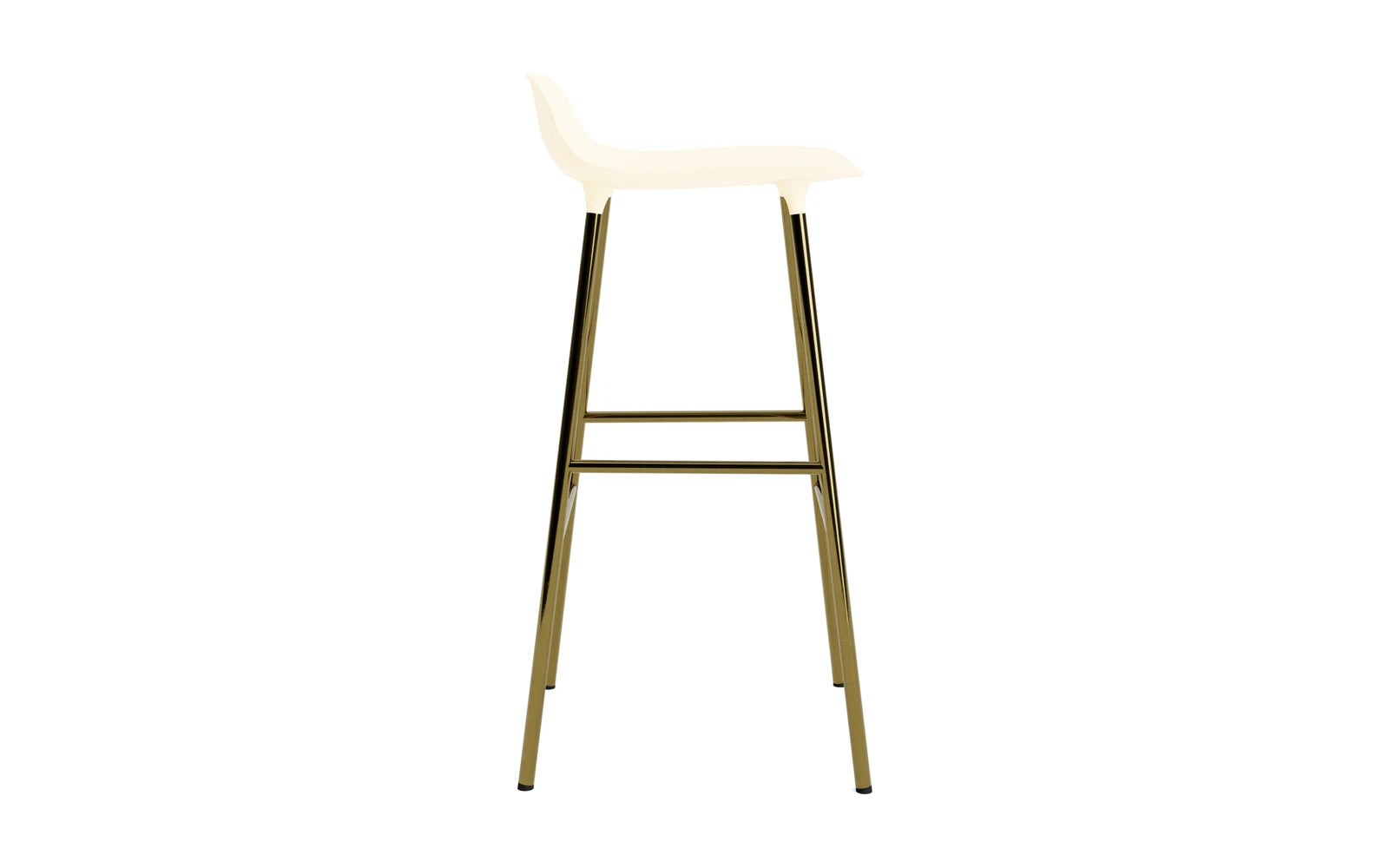 Entdecken Sie den Form Barstuhl 75 cm in edlem Messing und Creme von Normann Copenhagen – ein zeitloses Designhighlight für Ihr Zuhause.