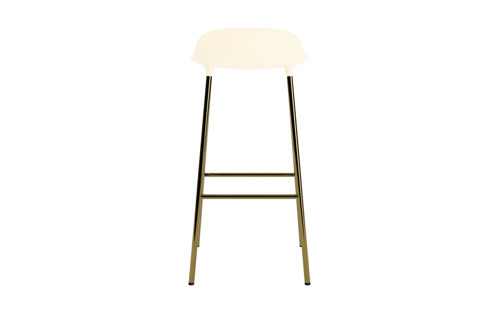 Erleben Sie den Form Barstuhl 75 cm in stilvollem Messing und Creme von Normann Copenhagen – die perfekte Kombination aus Eleganz und Funktionalität.