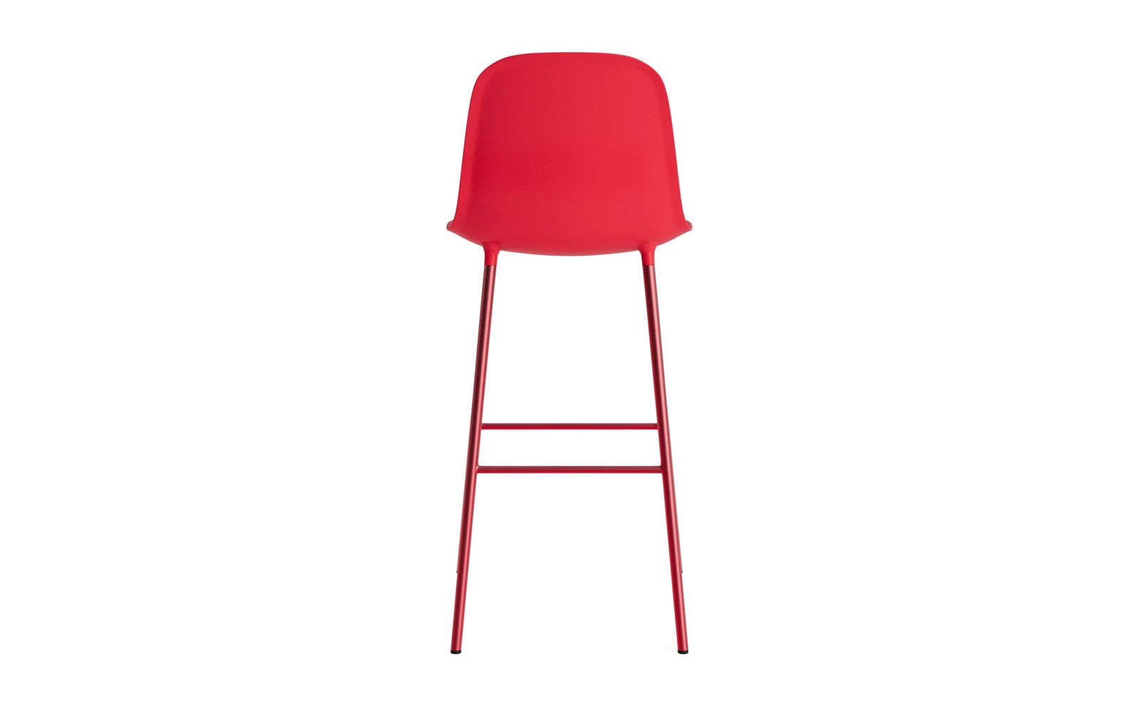 Erleben Sie den Form Barstuhl 75 cm in strahlendem Rot von Normann Copenhagen – ein elegantes, skandinavisches Designhighlight für Ihr Zuhause.