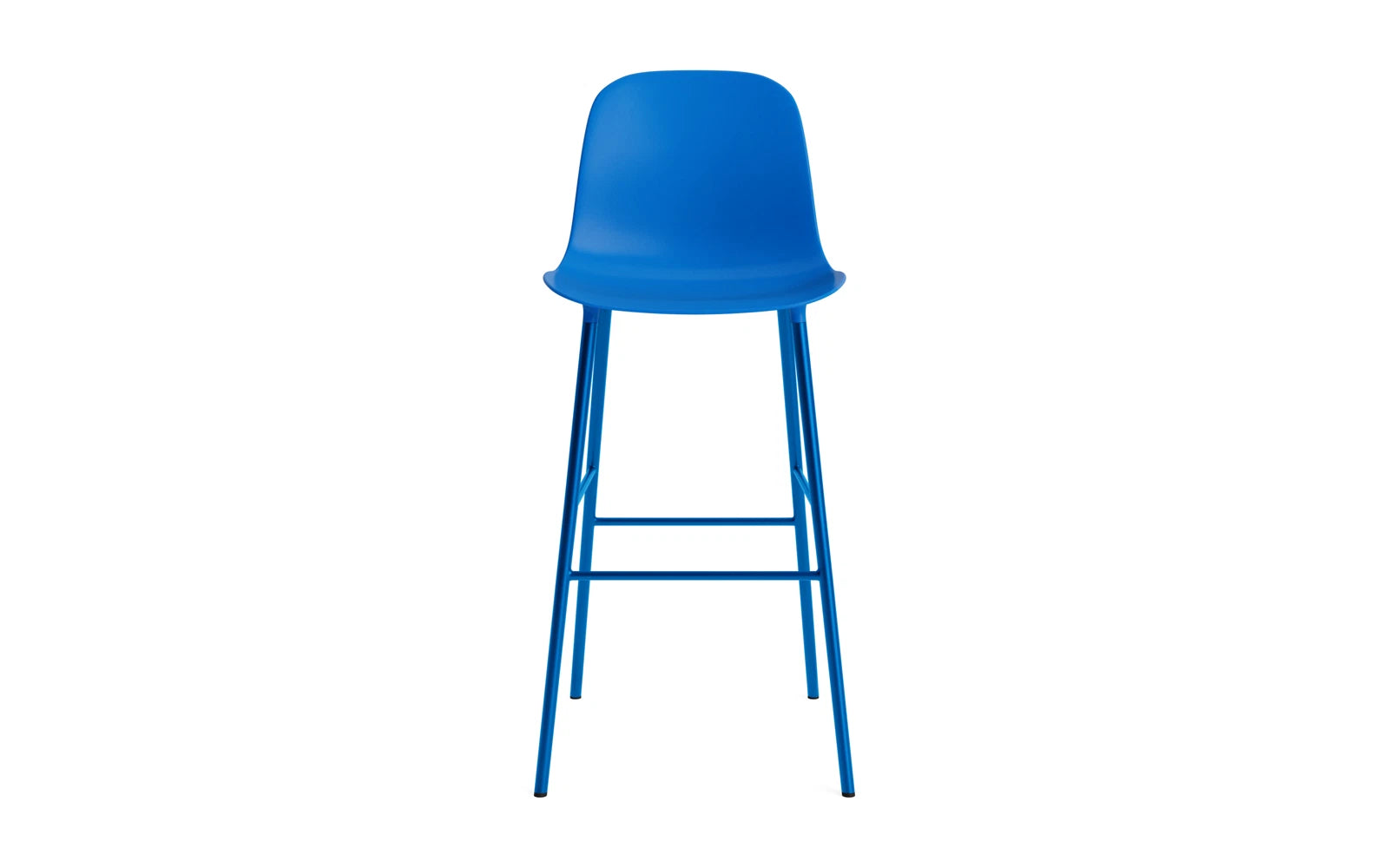 Erleben Sie den Form Barstuhl 75 cm in strahlendem Blau von Normann Copenhagen – ein modernes Designhighlight für jeden Raum.