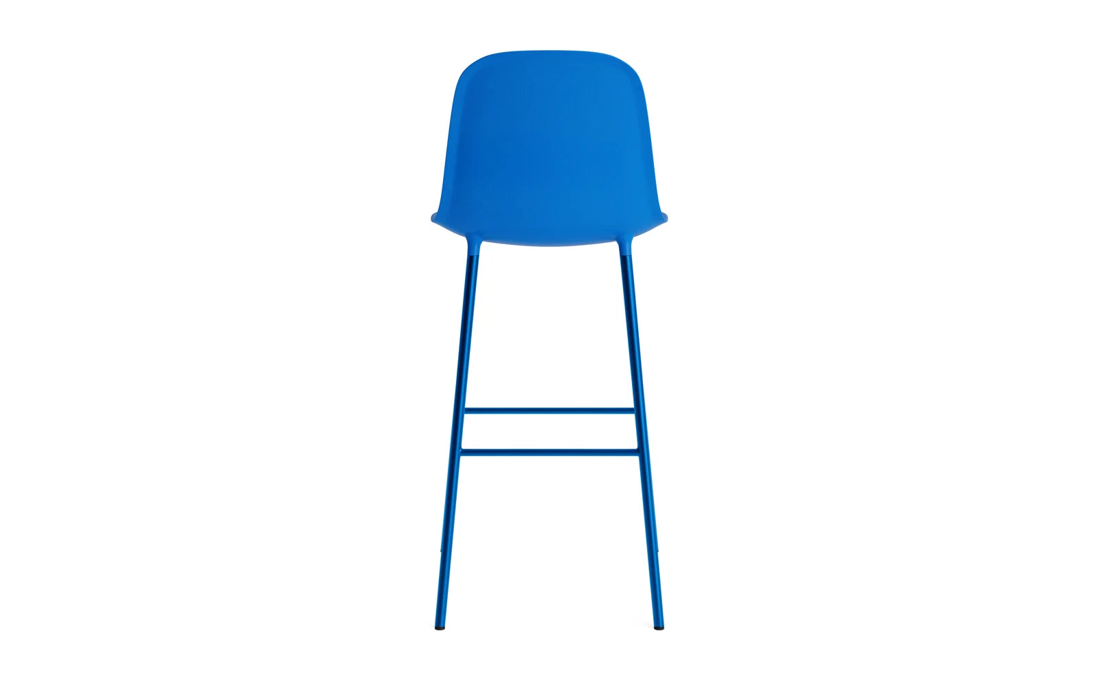 Erleben Sie den Form Barstuhl 75 cm in strahlendem Blau von Normann Copenhagen – ein modernes Designhighlight für jeden Raum.