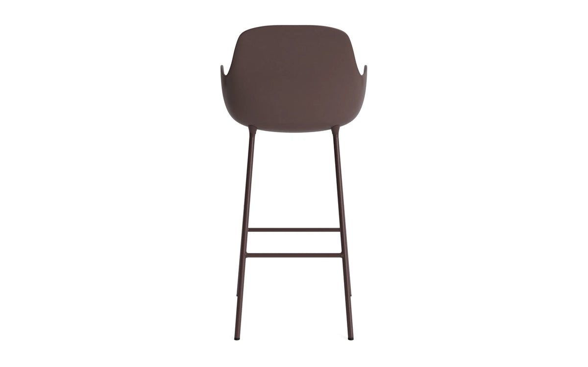 Form Barstuhl mit Armlehne 75 cm Stahl/Braun in Braun präsentiert im Onlineshop von KAQTU Design AG. Barstuhl ist von Normann Copenhagen
