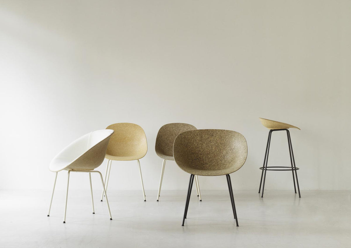 Mat Stuhl Creme stahl Hanf in Hanf präsentiert im Onlineshop von KAQTU Design AG. Stuhl ist von Normann Copenhagen