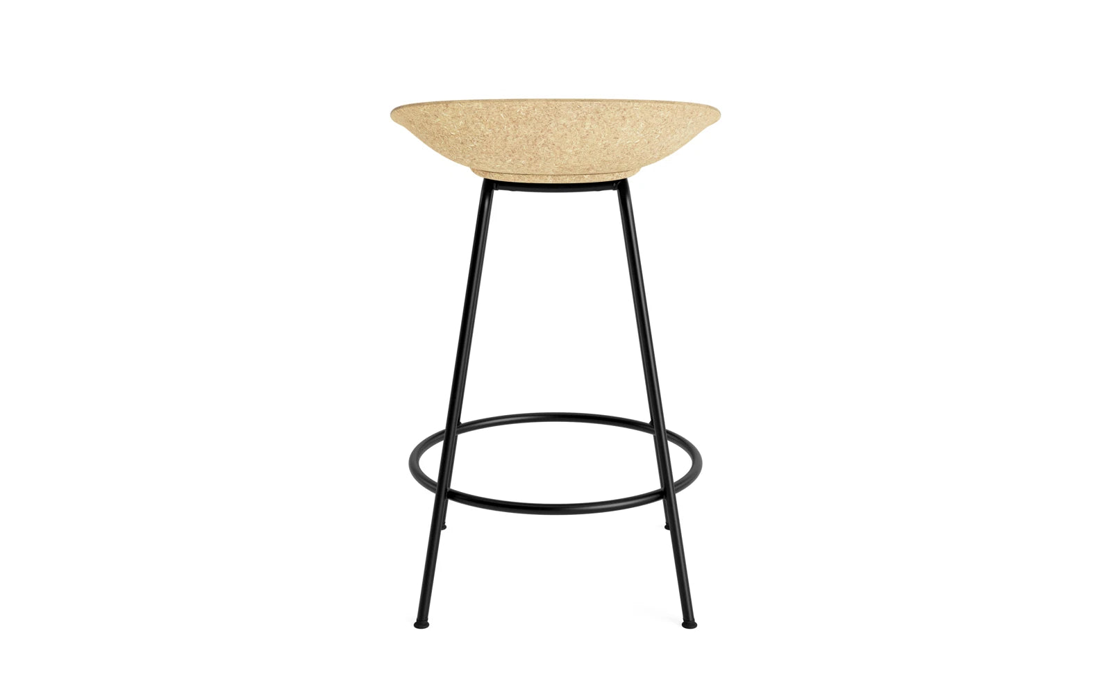Erleben Sie den Mat Barstuhl 65 cm von Normann Copenhagen – ein stilvolles, nachhaltiges Design aus Hanf und robustem Stahl, perfekt für Ihre Bar oder Küche.