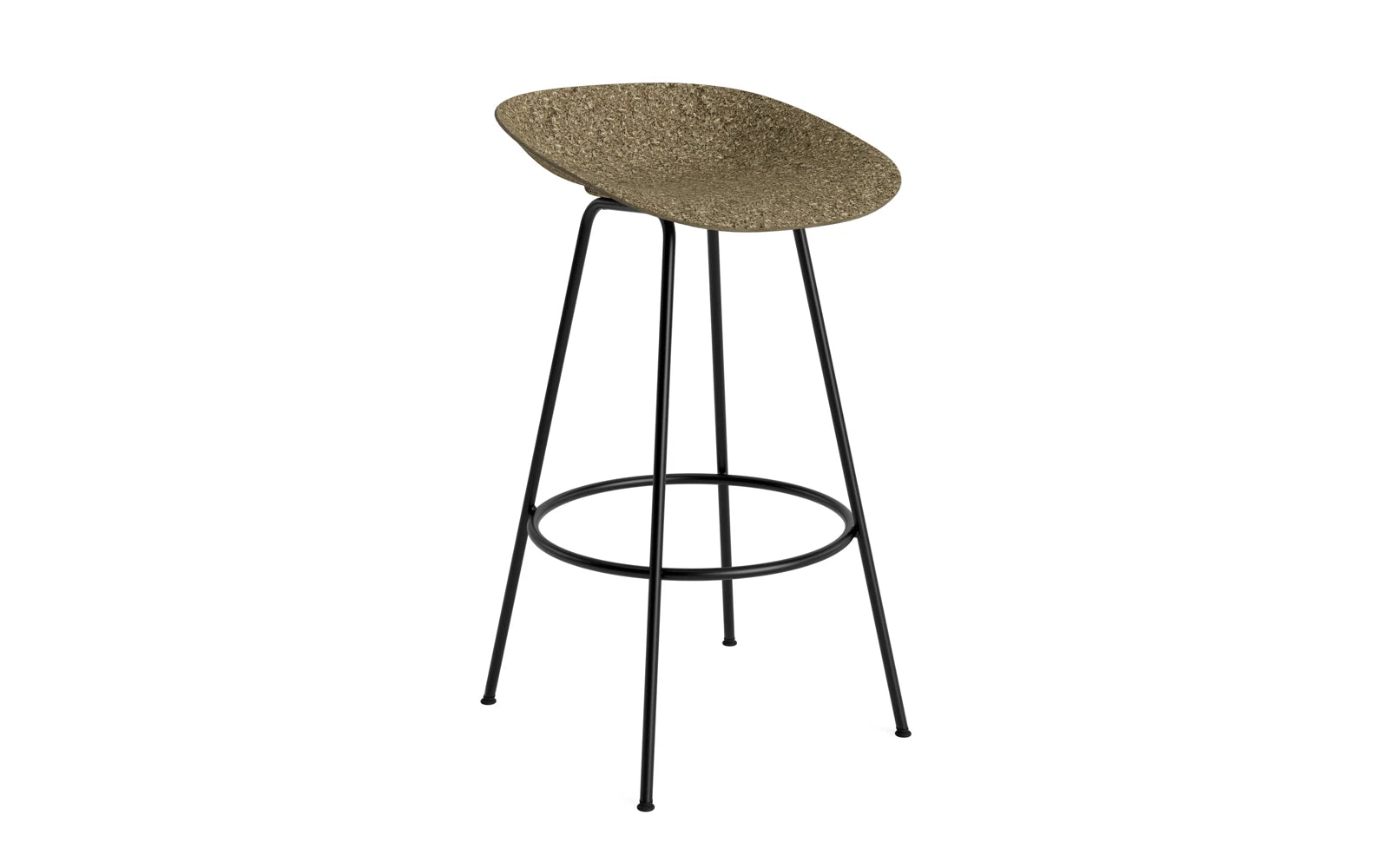 Mat Barstuhl 75 cm schwarzes Stahl Seegras in präsentiert im Onlineshop von KAQTU Design AG. Barstuhl ist von Normann Copenhagen
