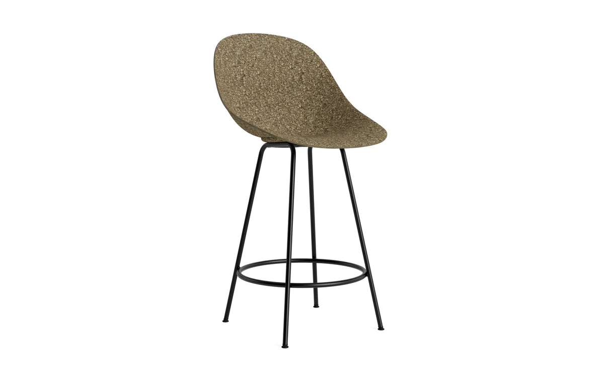 Mat Barstuhl 65 cm schwarzes Stahl Seegras in Seaweed präsentiert im Onlineshop von KAQTU Design AG. Barstuhl ist von Normann Copenhagen