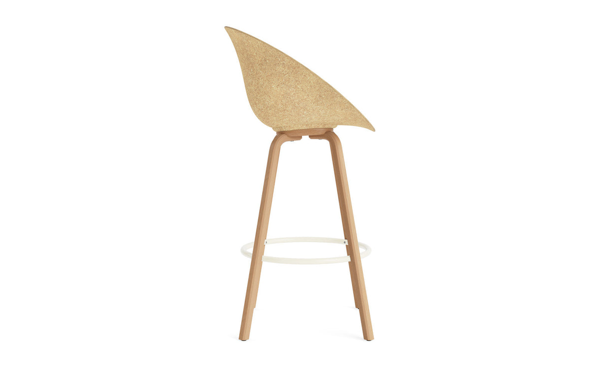 Mat Barstuhl 75 cm Buchenholz/creme in Hanffasern präsentiert im Onlineshop von KAQTU Design AG. Barstuhl ist von Normann Copenhagen