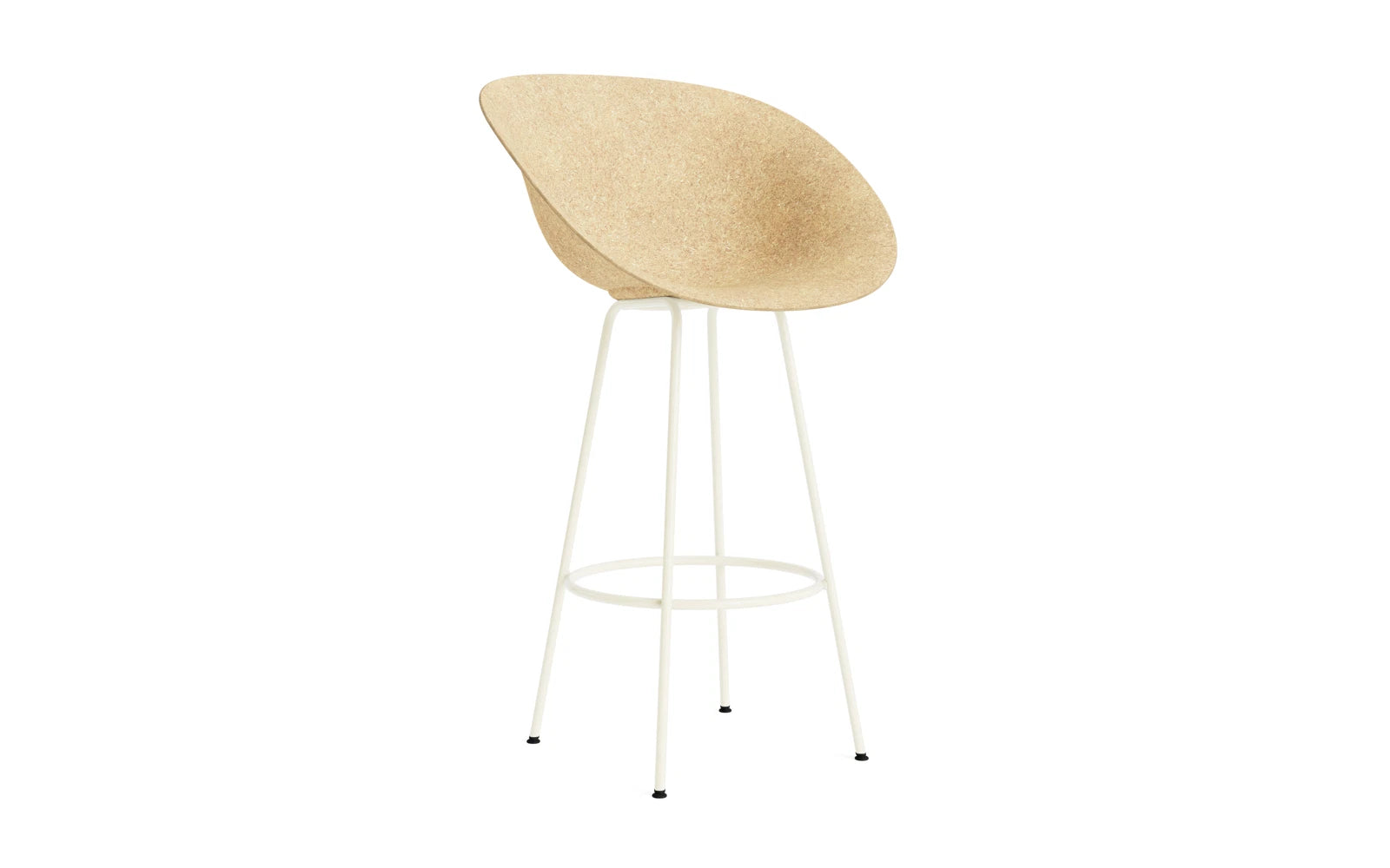 Mat Barstuhl mit Armlehne 75 cm Creme stahl Hanf in präsentiert im Onlineshop von KAQTU Design AG. Barstuhl ist von Normann Copenhagen