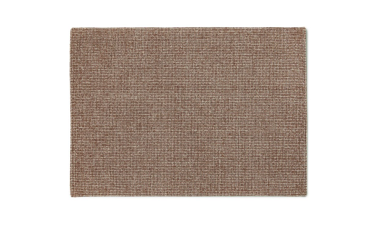 Handgetufteter Teppich Flick von Normann Copenhagen aus 100% Neuseeland Wolle in Off White und Braun, Grösse 170x240 cm.