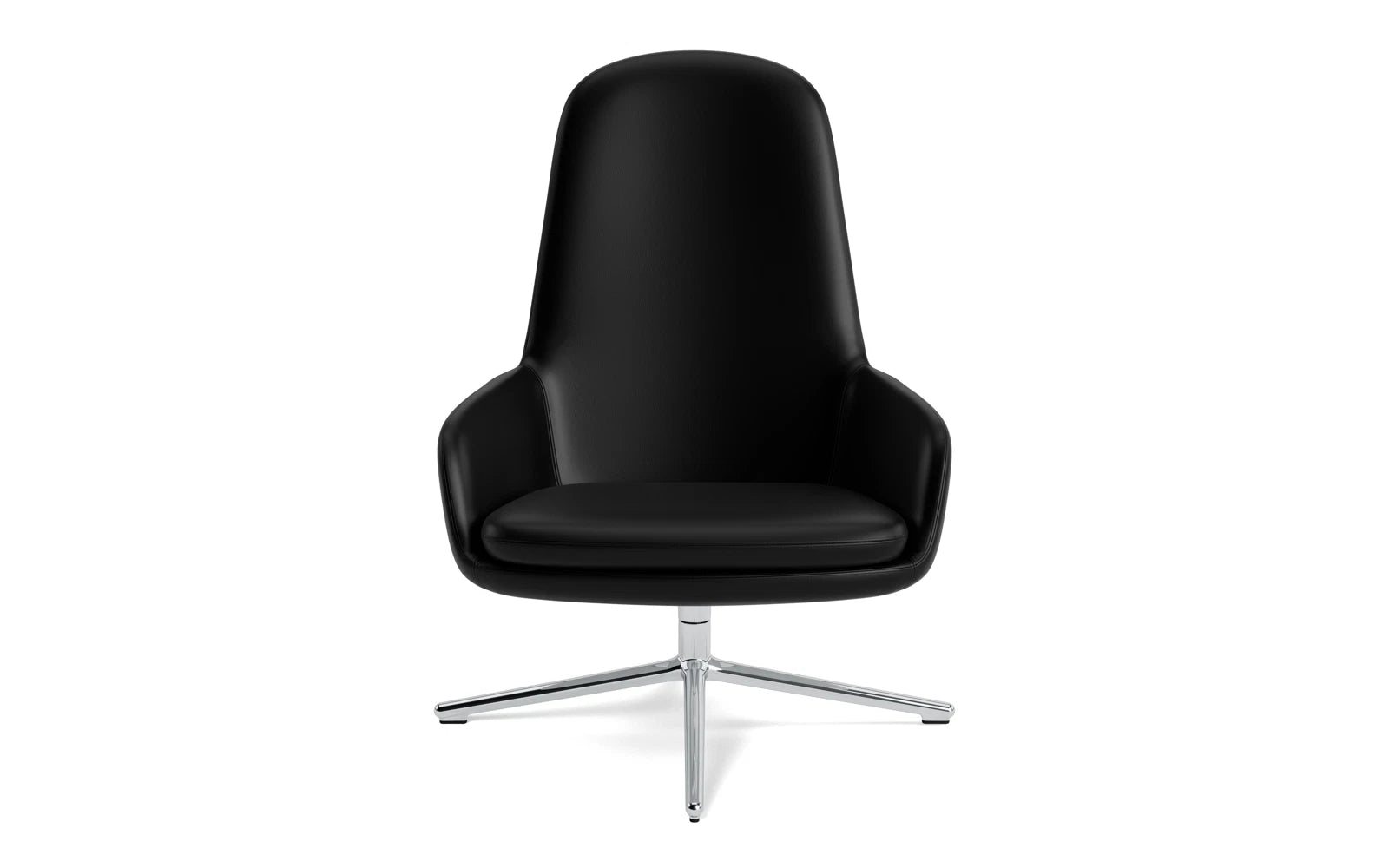 Der Era Lounge-Sessel hoch von Normann Copenhagen vereint stilvolle Ästhetik mit einem drehbaren Aluminiumgestell für optimalen Komfort.