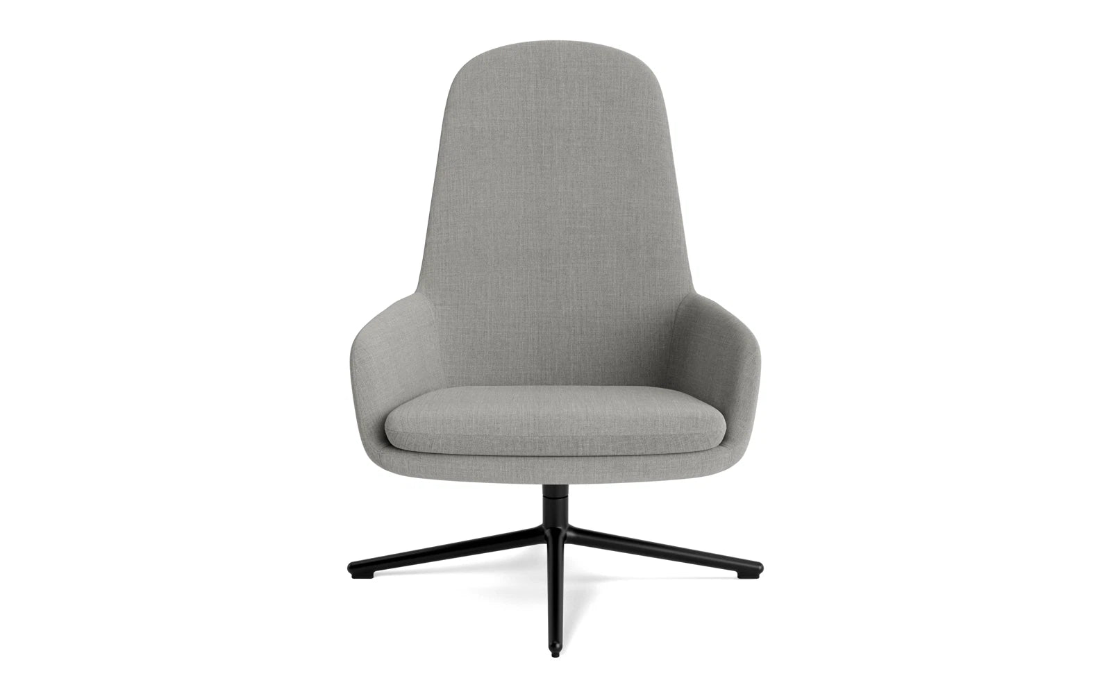 Erleben Sie den Era Lounge-Sessel von Normann Copenhagen: Stilvolles Design und erstklassiger Komfort vereinen sich in einem drehbaren Gestell aus schwarzem Aluminium.