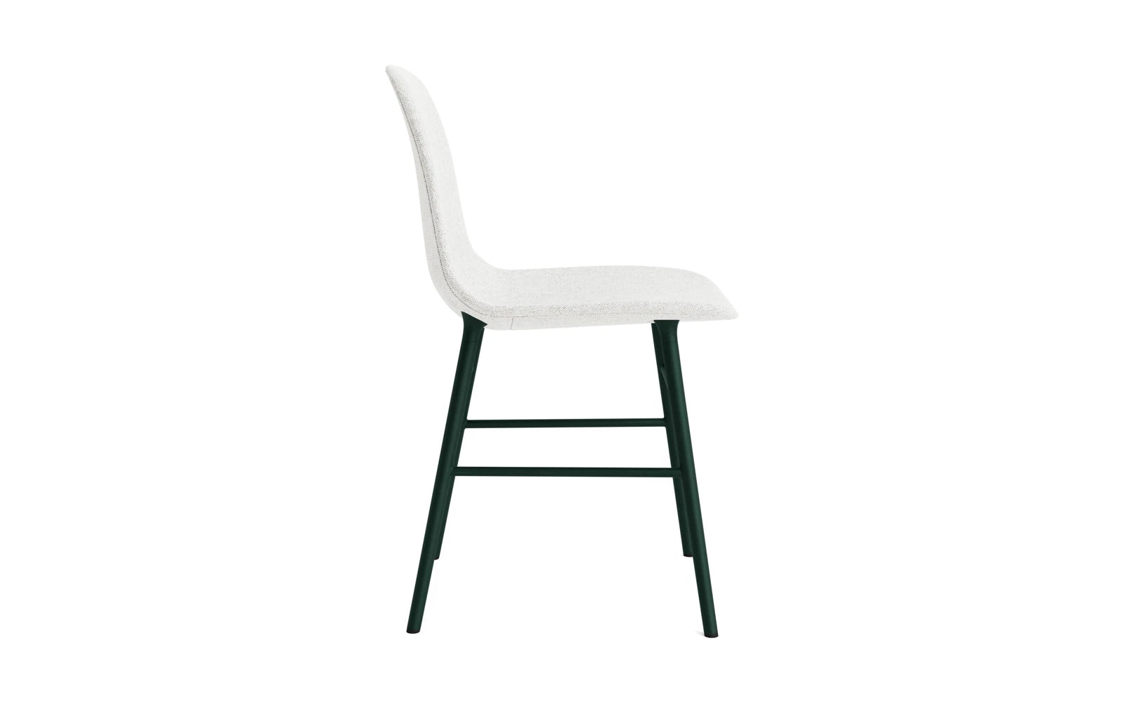 Entdecken Sie den stilvollen Form Stuhl in gepolstertem Grün mit robustem Stahlrahmen von Normann Copenhagen – perfekter Komfort und modernes Design.