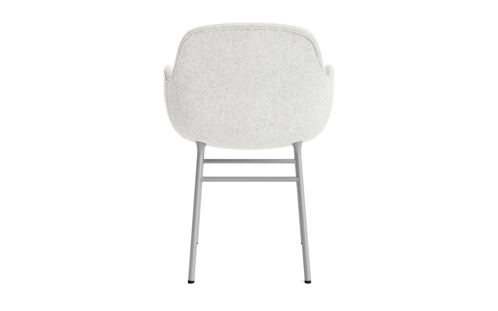 Erleben Sie den Form Lehnstuhl von Normann Copenhagen: stilvolles graues Polster, robuster Stahlrahmen und unzählige Designvariationen für Ihr Zuhause.