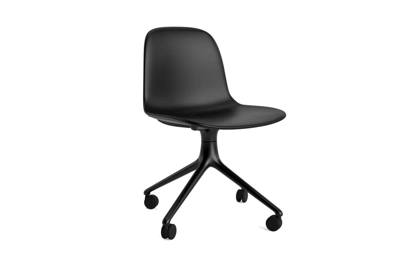 Form Drehstuhl 4W schwarzes Aluminium Vollpolster Ultra in Ultra 41599 präsentiert im Onlineshop von KAQTU Design AG. Drehstuhl ist von Normann Copenhagen