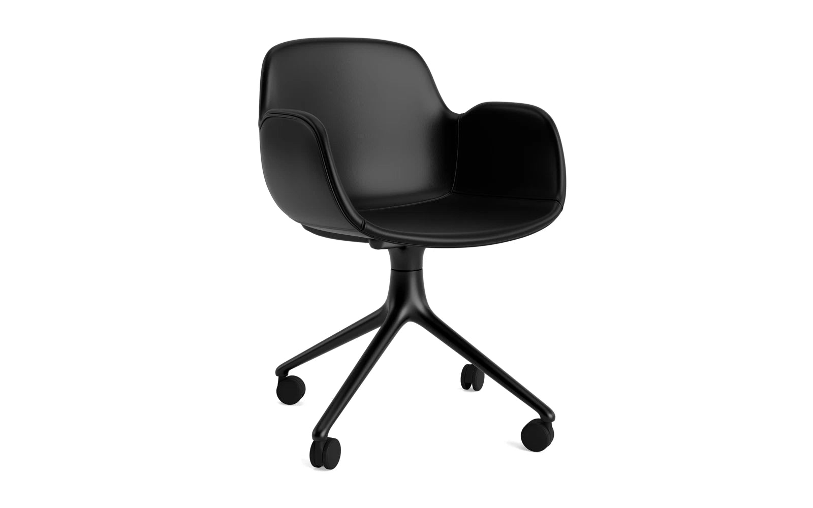 Form Drehsessel 4W Vollpolster Schwarz Aluminium/Ultra Leder in Ultra 41599 präsentiert im Onlineshop von KAQTU Design AG. Sessel ist von Normann Copenhagen