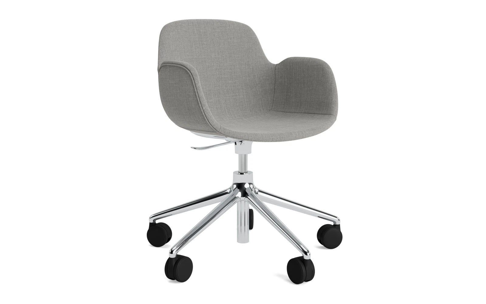 Form Drehsessel mit Rollen Vollpolster aluminium Remix in Remix 133 präsentiert im Onlineshop von KAQTU Design AG. Sessel ist von Normann Copenhagen