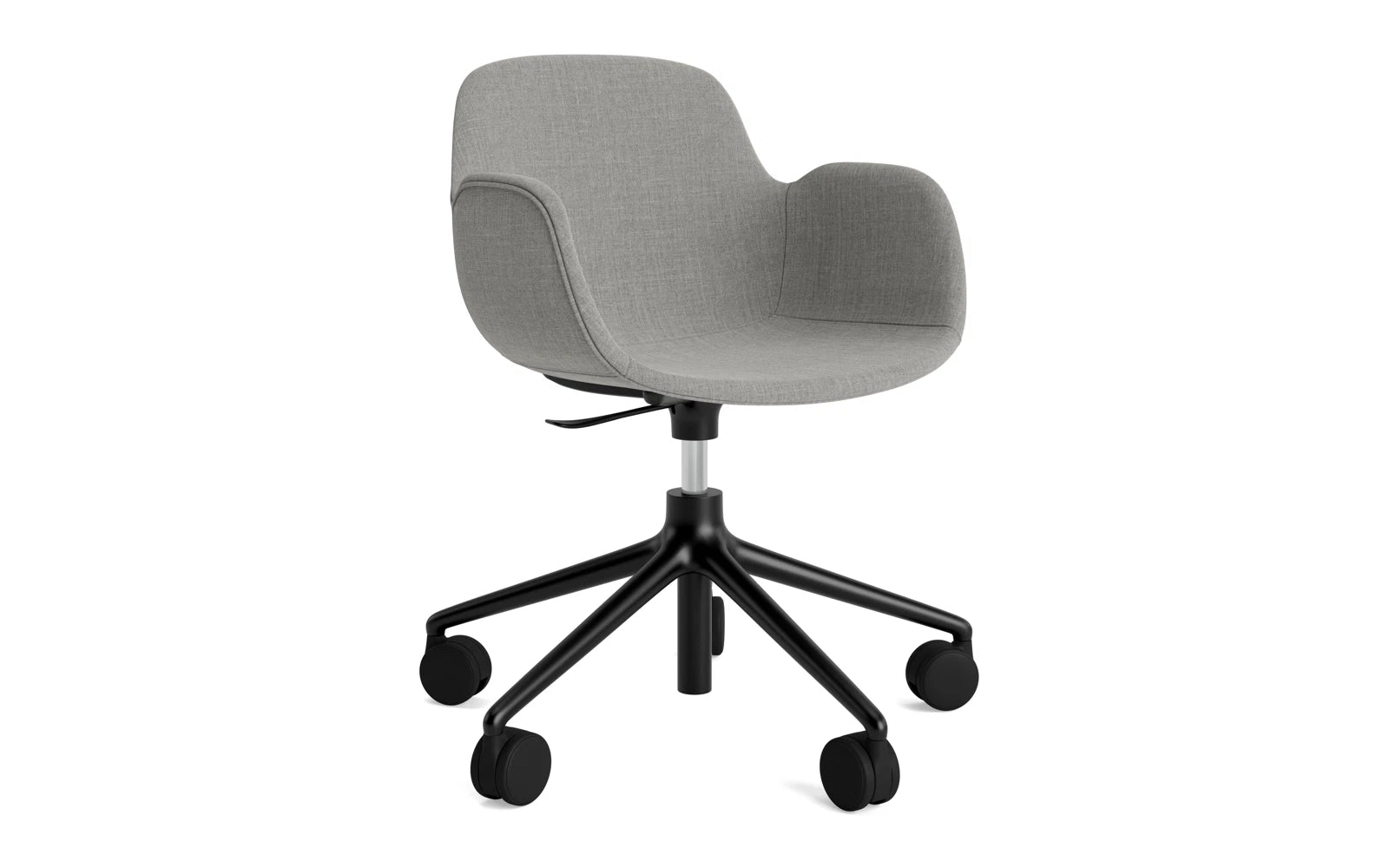 Hyg Drehsessel mit Rollen Vollpolster schwarz aluminium Remix in Remix 133 präsentiert im Onlineshop von KAQTU Design AG. Sessel ist von Normann Copenhagen