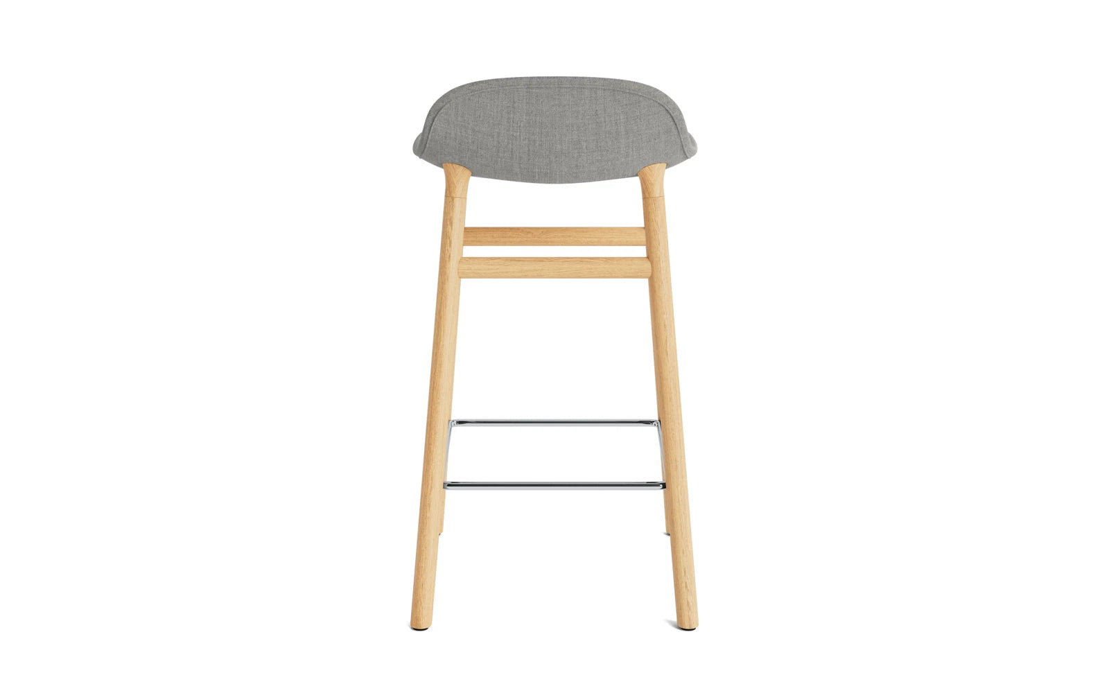 Erleben Sie den Form Barstuhl 65 cm gepolstert Eiche Remix von Normann Copenhagen – ein eleganter Barstuhl, der modernes Design und höchsten Sitzkomfort bietet.