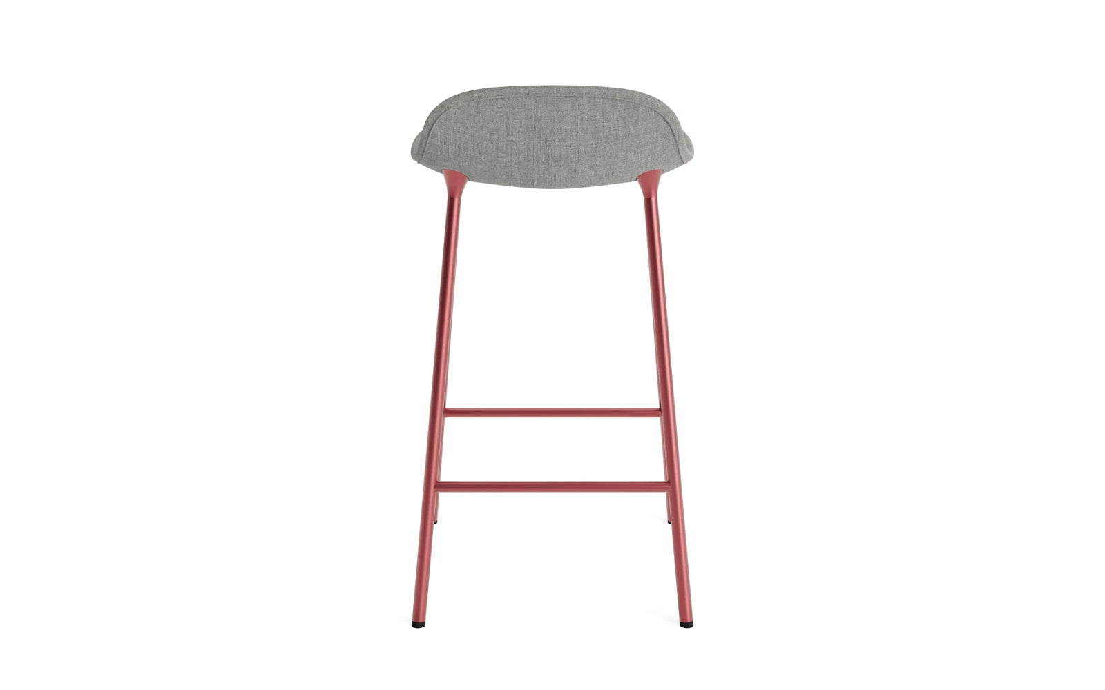 Erleben Sie den eleganten Form Barstuhl 65 cm in Rot, gepolstert und mit stabilem Stahlgestell von Normann Copenhagen – perfekt für Ihr Zuhause.